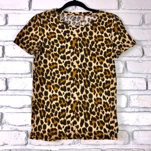 J Crew leopard print vintage tee size small EUC